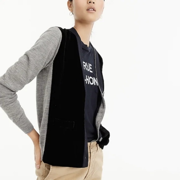 J. Crew Sweaters - J Crew Harlow Cardigan Sweater Velvet Front